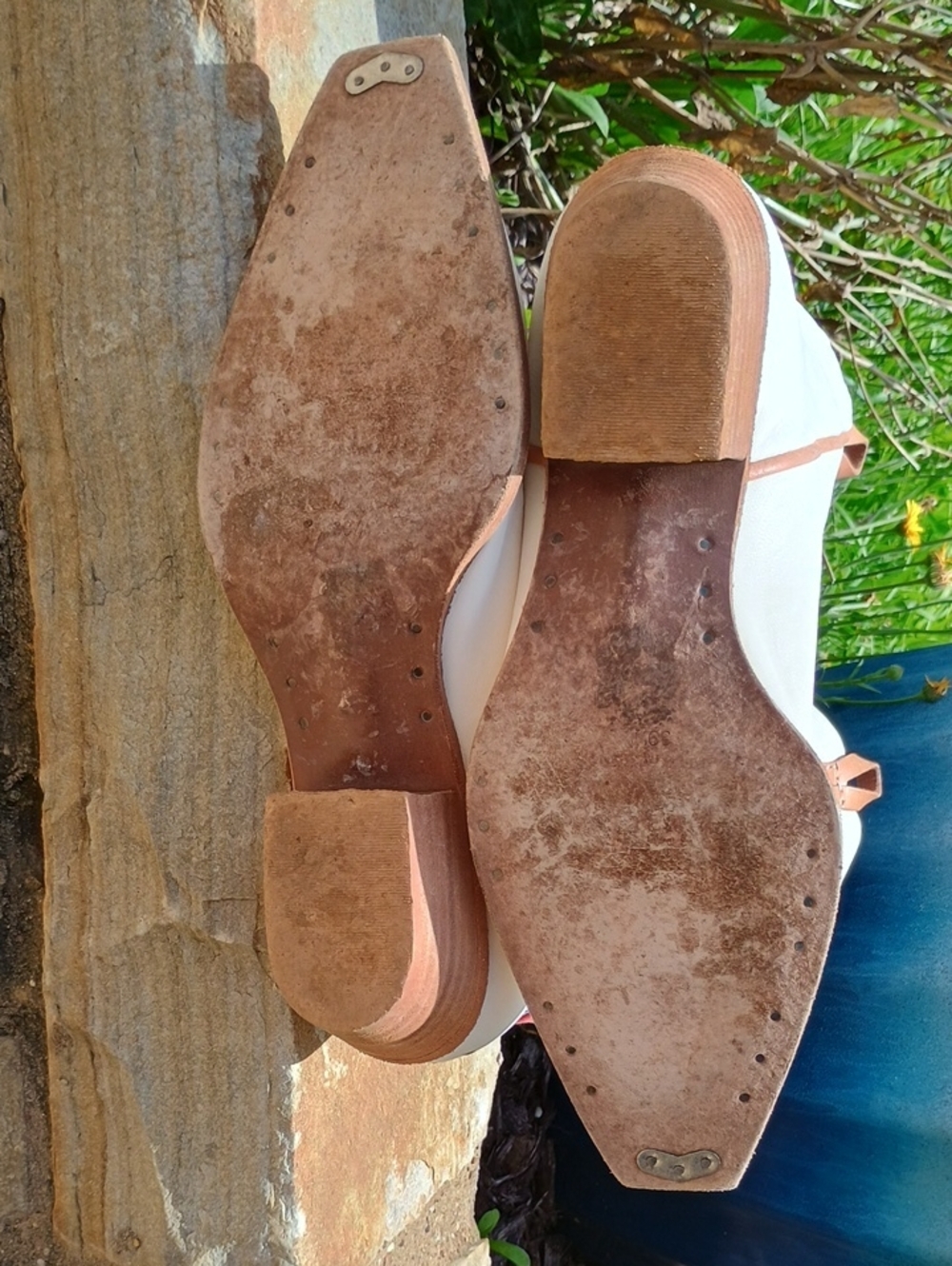 We The Free Free People White Leather Montage Western Cowboy Boots Size 39.5 - Picture 5 of 8